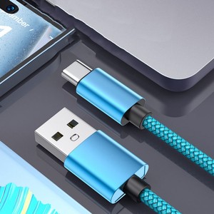 快速充电尼龙编织 <span class=keywords><strong>USB</strong></span> A 转 Type C 数据传输线纯铜电源线适用于三星小米安卓 - Product Image 4