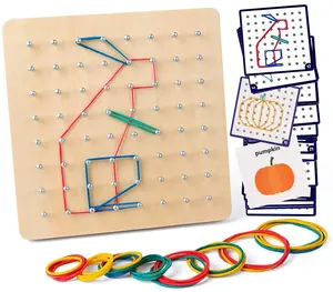 Монтессори детская развивающая математическая манипулирующая развивающая графическая деревянная геодоска для малышей