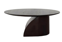 Table basse ronde contemporaine en bois noir pour hôtel et salon