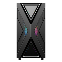 Ruix P30 Mid Tower ATX Gaming PC Case with Side Tempered Glass Mesh Fashionable Transparent Computer Case for Desktop Office Use