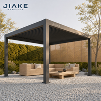 Pergola en aluminium Jiake 6063-T5 avec toit à lames motorisées pour projets OEM de paysagisme, de cour, de jardin, de patio et de pavillon extérieur