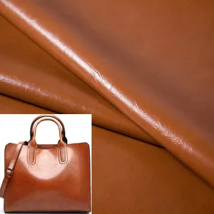 1.2mm Oil Waxed Luminous Surface PU Faux Microfiber Leather Fabric for Making Shoe Bag Decoration