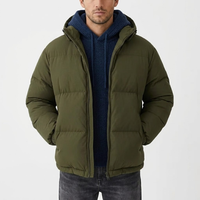 Vestes en duvet pour hommes sur mesure OEM, vert olive, matelassées, en ripstop, à capuche, streetwear, vintage, rétro, surdimensionnées, hip hop, fabricant OEM ODM