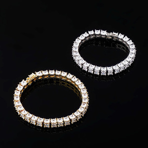 Phụ Nữ Đàn Ông Trang Sức Kim Cương Cubic Zircon Iced Out Pulseras Với Clasp Độc Đáo 14K Real Gold Plated Tennis <span class=keywords><strong>Bracelet</strong></span> - Product Image 4