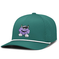 Casquette de baseball perforée à broderie rapide Monster Embroidery, motif monstre viking vert, séchage rapide