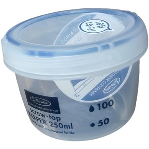 Asone Food Container 250ml Screw Top Airtight <b>Round</b> Plastic Storage <b>Box</b> For Food - Product Image 5