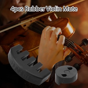 4 pièces en caoutchouc violon muet violon silencieux ensemble de quatre pièces 2 pièces style griffe et 2 pièces <span class=keywords><strong>tourte</strong></span> ronde pour la pratique - Product Image 4