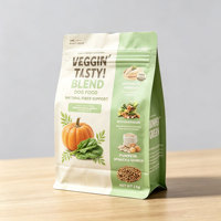 Sachet alimentaire refermable à fond plat avec fermeture éclair, personnalisable avec logo, pour aliments pour animaux de compagnie (chiens et chats), qualité alimentaire