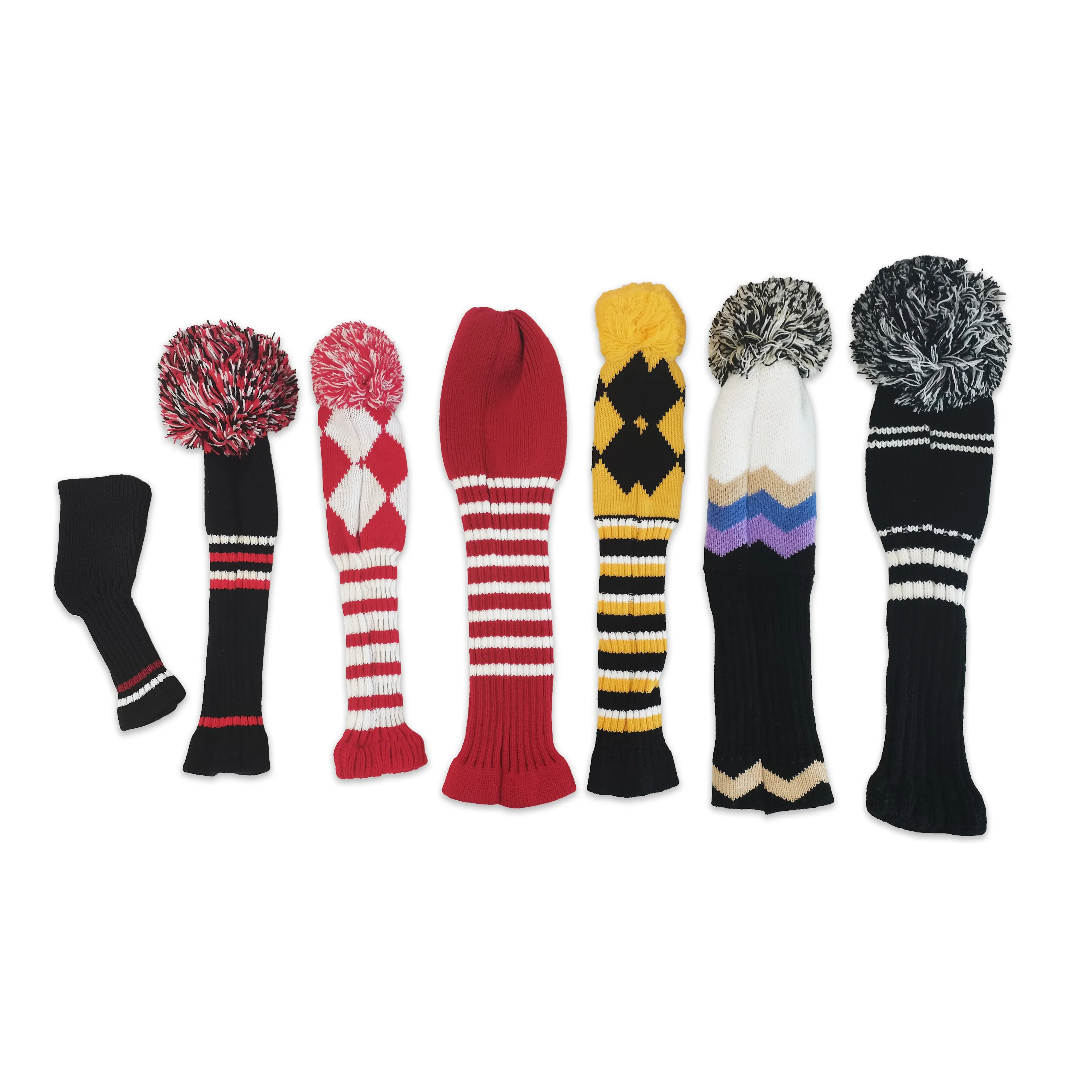 Kunden spezifische Großhandel Wolle gestrickt Golf Club Kopf bedeckungen Golf Head Covers Golf Head Covers