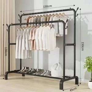 Porte-manteau sur pied américain en stock, <span class=keywords><strong>support</strong></span> de rangement <span class=keywords><strong>pour</strong></span> <span class=keywords><strong>balcon</strong></span> domestique, simple et double poteau <span class=keywords><strong>pour</strong></span> intérieur, grande capacité - Product Image 4