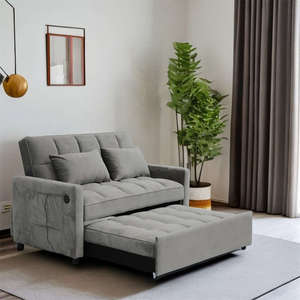 Sofá Cama Convertible Personalizado para Sala de Estar, con Puertos USB, Portavasos y Soporte para Teléfono, para Hoteles o Villas - Product Image 1