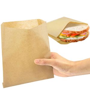 Sac en papier kraft biodégradable résistant à la graisse pour frites, design à fond en V, impression de logo, idéal pour l'emballage alimentaire - Offre Spéciale - Product Image 1