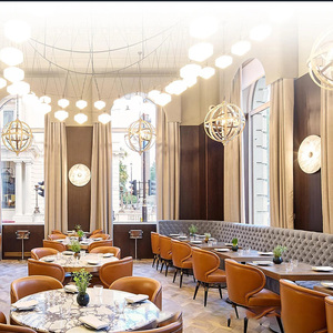 Suite de mobilier de salle à manger de luxe pour hôtels 5 étoiles, sièges de banquet sur mesure, fauteuils en cuir haut de gamme, tables pour restaurants classés 5 étoiles - Product Image 6