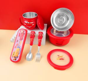 Juego de Cubiertos Infantiles <span class=keywords><strong>Disney</strong></span> de 6 Piezas, Diseño de Dibujos Animados, Utensilios de Acero Inoxidable con Material de Silicona de Grado Alimenticio - Product Image 6