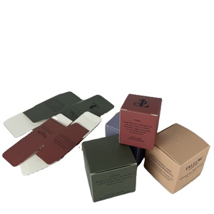 Tùy chỉnh hộp cứng nhắc cho bao bì mỹ phẩm các tông màu trắng Kraft gấp Hộp Quà Tặng dập nổi tái chế mặt kem lỏng bột - Product Image 1