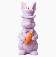 Bougie parfumée artisanale en cire de soja, lapin de Pâques, biologique, longue durée, respectueuse de l'environnement, pour Thanksgiving, Noël, fêtes