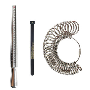 Ring Sizer Set Stainless Steel Tapered Rod Ring <b>Gauge</b> <b>Measuring</b> <b>Tool</b> For Ring Making Jewelry Craft Equipment Size Checker - Product Image 1