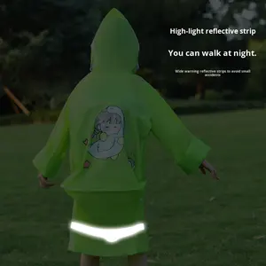 Imperméable pour enfants, dessin animé, corps entier, épaissi, long, EVA, pour les voyages, la randonnée en plein air, l'école primaire, les filles - Product Image 4