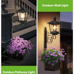 Nouvelle lampe solaire LED 2-en-1 étanche <span class=keywords><strong>pour</strong></span> pot de fleurs, à fixer au mur ou à poser au sol, <span class=keywords><strong>pour</strong></span> décoration de <span class=keywords><strong>jardin</strong></span> extérieur - Product Image 2