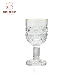 Unbreakable Crystal Vintage Bar Party Wedding Drinkware Long Stem Lead Free Black Gold Large Unbreakable Wine Glasses Glassware Glass Cup