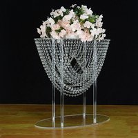 Support de fleurs de table moderne de haute qualité et durable pour centre de table de mariage, 60 cm de haut, en plastique, pour décoration d'événements et de fêtes, modèle IMUWEN 6040906