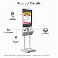 27-Zoll-Modell Kapazitiver Touchscreen Selbstbedienungs-Kiosk mit 8-mm-Drucker für Restaurant- und Einzelhandelsbestellungen