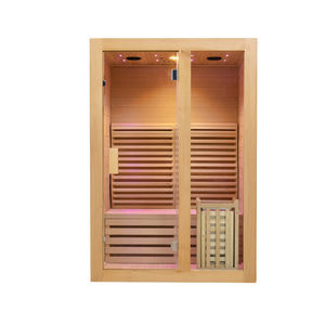 Traditionelle Heimsauna für 2-4 Personen aus Hemlock-Massivholz mit Saunaofen und Sauerstoffbar - Product Image 2
