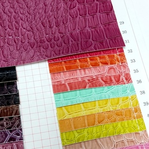 Shiny Glossy <strong>Leather</strong> Fabric crocodile Faux <strong>Leather</strong> <strong>Sheet</strong> for Shoes Bags - Product Image 2