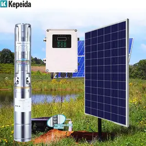 Kepeida 3 인치 1HP DC 48v 스테인레스 스틸 태양 광 발전 잠수정 시추공 관개를위한 깊은 우물 물 펌프