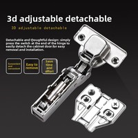 Charnière 3D gris bronze réglable à fermeture amortie, quincaillerie de meuble, charnière de porte hydraulique détachable pour salle de bain 35mm
