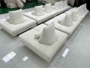 Sofá de Tela Creativo Informal para Sala de Estar Minimalista de Dos Personas de Estilo Nórdico Moderno, <span class=keywords><strong>Sin</strong></span> <span class=keywords><strong>Respaldo</strong></span> ni Reposabrazos - Product Image 5