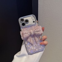 Étui de téléphone de luxe 3D avec nœud brillant et diamants pour iPhone 18 Pro Max, pour iPhone 17 Pro Max, pour iPhone 15 Pro Max en stock, livraison gratuite