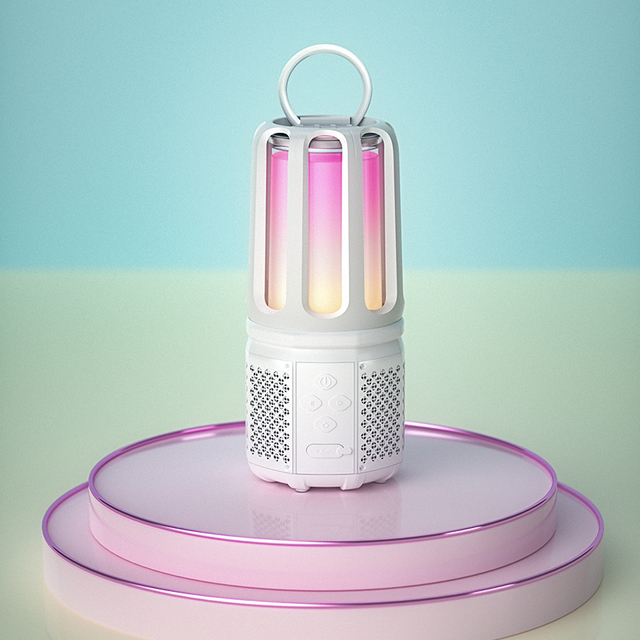 Portable Outdoor LED Lantern With Rechargeable Battery IPX4 Waterproof Bluetooth Speaker Voice Control For Camping