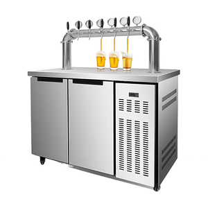 Enfriador de Cerveza de Acero Inoxidable de Alta Resistencia con Torre de 6 Grifos, Refrigerador de Barriles de Cerveza para Restaurante - Product Image 1