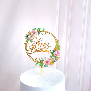 Adorno de Pastel Acrílico Floral con Miel y Dulzura, Decoración de Boda y Cumpleaños con Corazón de Mr & Mrs, Estilo Ins - Product Image 2