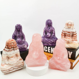 Vente en gros de quartz rose naturel sculpté à la main poli compréhension spirituelle de la <span class=keywords><strong>terre</strong></span> mère pour la décoration - Product Image 1