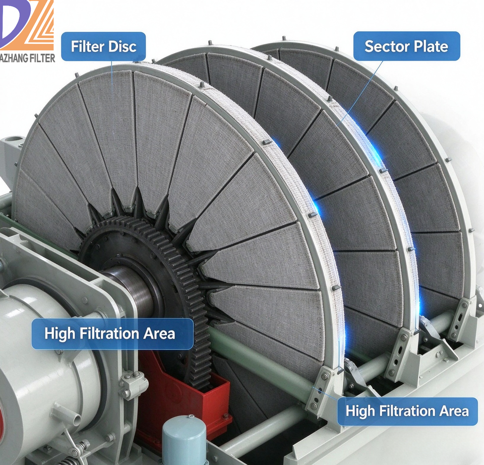 Disc Filetr Disc Vacuum Filter Slurry Dewatering System Solid Liquid Separation ...