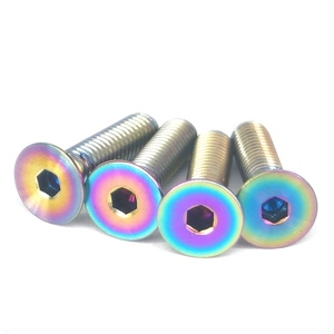 Boulon de visée fabricant M5x20mm arc-en-ciel GR5 alliage de titane Allen fraisée vis à tête hexagonale boulons pour pédale de vélo - Product Image 2