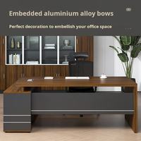 Muebles de oficina de estilo simple, escritorio de oficina en forma de L, juego de escritorio de oficina prefabricado, mesa para portátil, mesa Boss de nuevo estilo