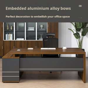 Muebles de oficina de estilo simple, escritorio de oficina en forma de L, juego de escritorio de oficina prefabricado, mesa para portátil, mesa Boss de nuevo estilo - Product Image 4