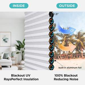 Top Bottom Cordless <b>Window</b> Blinds Blackout Honeycomb Cellular <b>Shades</b> for Indoor <b>Windows</b> No Drill No Tools Built-In Installation - Product Image 5