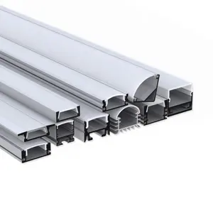 Profilé LED pour bande lumineuse, Surface en aluminium anodisé noir, haute qualité, 5 pièces