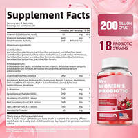 Gummies Probiotiques pour Femmes Saveur Canneberge Lactobacillus Acidophilus Rhamnosus FOS XOS Enzymes Digestives 60 Comprimés