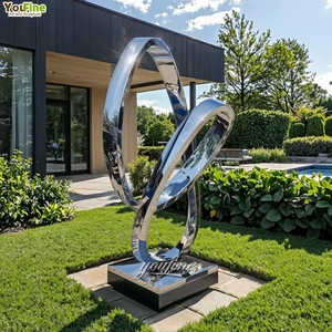 बड़े आकार आधुनिक आउटडोर स्टेनलेस स्टील अमूर्त मूर्तियां - Product Image 5