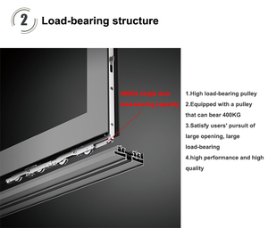 Puertas Corredizas de Aluminio con Doble Acristalamiento para Interiores de Apartamentos de Alto Rendimiento, Puerta Corrediza de Vidrio Resistente a Huracanes - Product Image 4