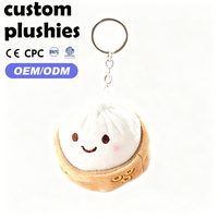 Vente en gros usine : Charm de sac en peluche mini Baozi doux et adorable, porte-clés alimentaire avec visage brodé, cadeau idéal pour étudiants