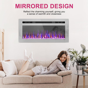 31-inch CE CSA được chứng nhận treo tường lò sưởi điện điều khiển từ xa Tường-lõm trang trí thiết kế gỗ logset xe kim loại - Product Image 3