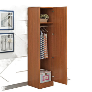 <b>Single</b> Door <b>Wardrobe</b> Storage Cabinet For Children Bedroom Bathroom Use Solid Wood Design With Shelves And Drawers - Product Image 5