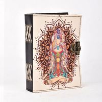 Acheter Journal intime en cuir véritable Mère Terre Vintage Journal en cuir imprimé d'ombres Grimoire Deckle Bord Papier