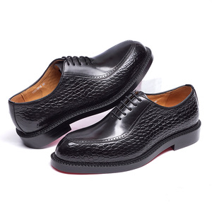 Zapatos Derby de Cuero para Hombre, Nuevo Estilo Versátil, Punta Redonda, Tacón Grueso, con Cordones, Zapatos de Cuero con Construcción Goodyear para Hombre - Product Image 1